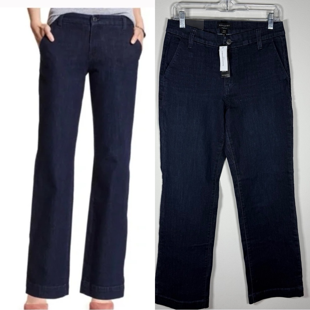 Banana Republic Dark Wash Trouser Wide Leg Jeans Size 29/8